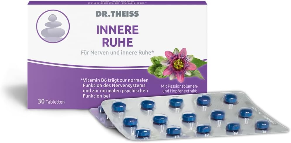 Dr. Theiss Innere Ruhe – bei Stress und Hektik – bei nervöser Unruhe – ohne Gewöhnungseffekt – 30 Tabletten