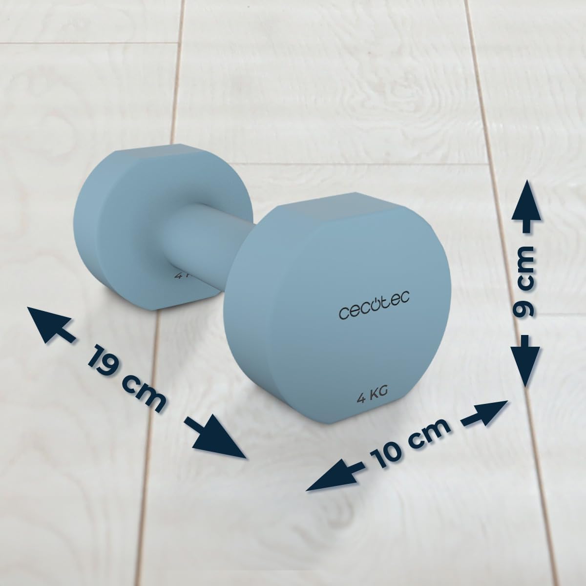 Cecotec Drumfit 400 DoubleNeo Hanteln, 4 kg, Neoprenbeschichtung, kompaktes und rutschfestes Design, Kraft-, Beweglichkeits-, Gleichgewichts- und Ausdauertraining, 2er-Set – Bild 2