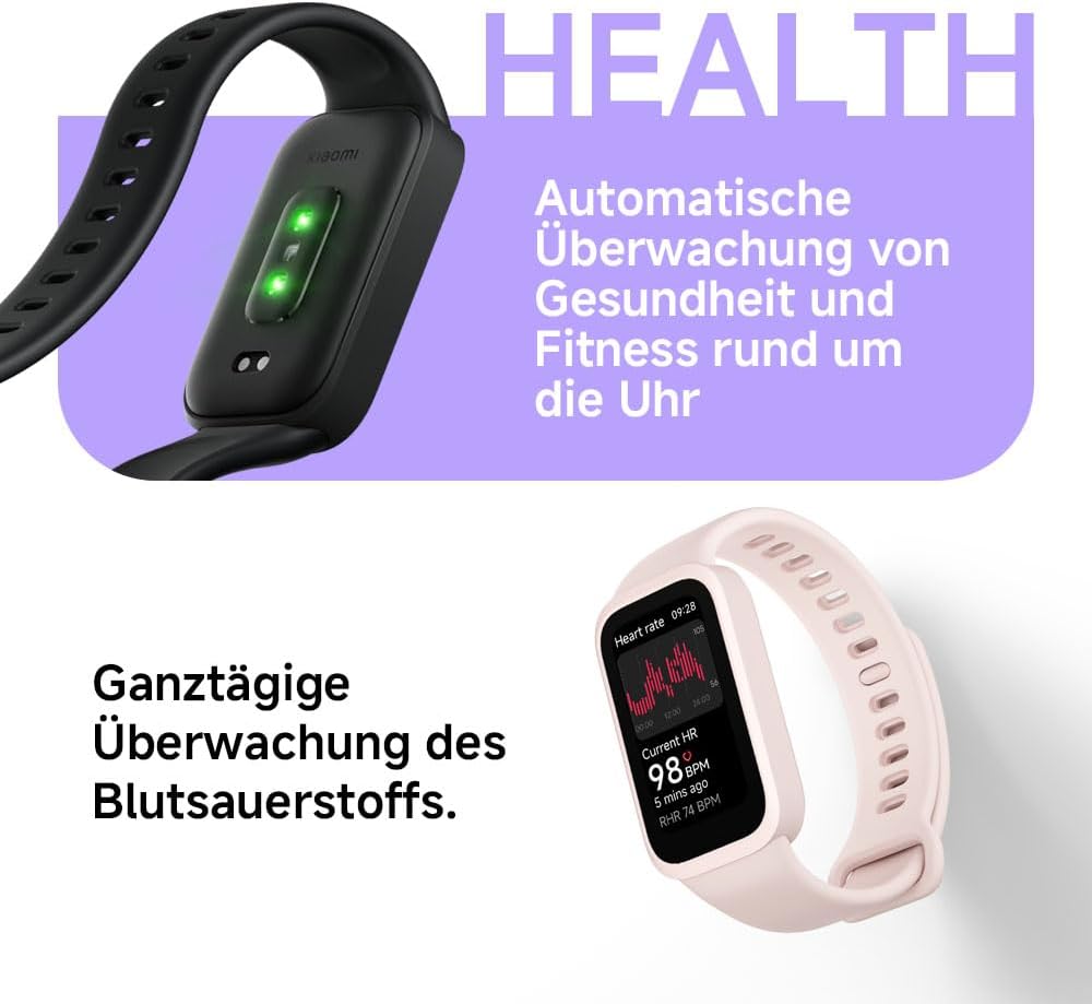 XIAOMI Smart Band 9 Active Black – 1,47 Zoll TFT, 450 Nits, 18 Tage Akku, 50 Sportmodi, SPO₂-Sensor, 5ATM wasserdicht – Bild 6