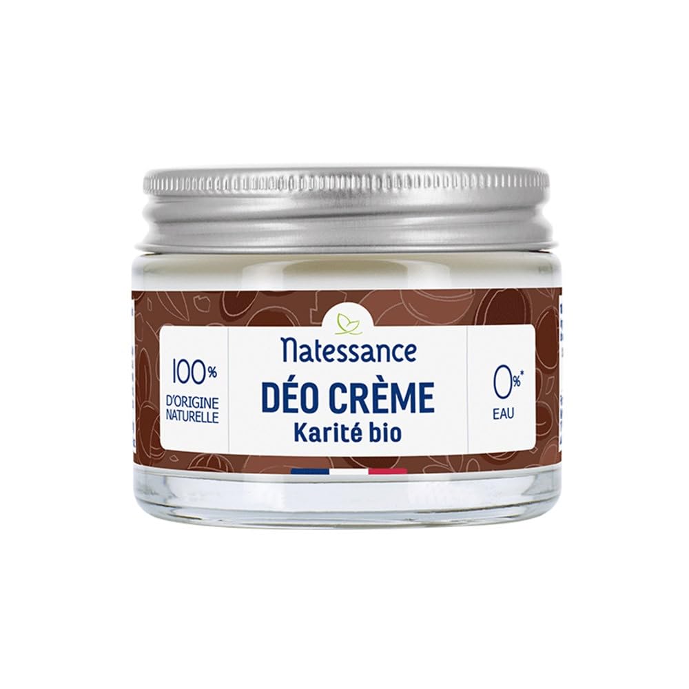 Natessance – Festes Bio-Shea-Deodorant – 24-Stunden-Wirksamkeit – wasserfreie Formel – 100 % natürlichen Ursprungs – Bio-Cosmos-Bio-zertifiziert – Topf mit 50 g