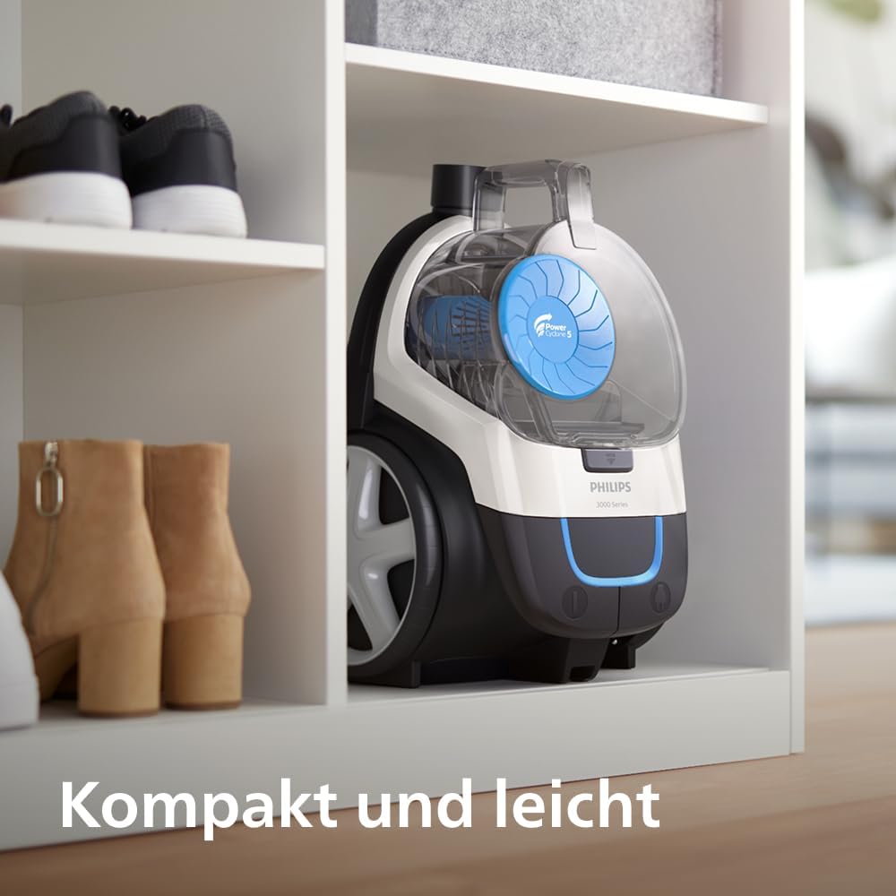Philips PowerPro Kompaktstaubsauger – leicht, beutellos, 900 W Saugleistung, TriActive-Düse für Hartböden und Teppiche, Allergie-H13-HEPA-Filter, PowerCyclone 5-Technologie (FC9332/09) – Bild 7