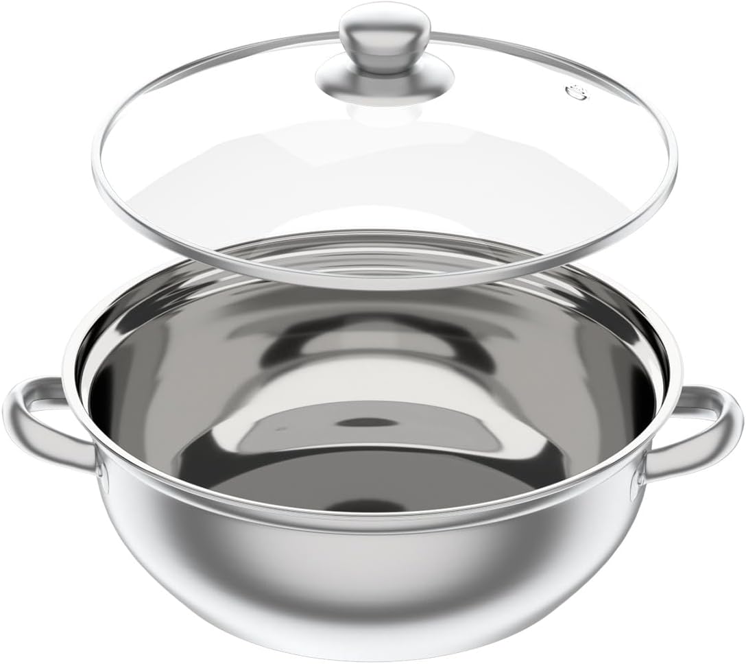 Dampfgarer aus Edelstahl mit 3 Etagen, 32,5 x A 25 cm, silberner Dampfgarer, Dampfgarer, Kochtopf, Suppentopf, verdickter, dreischichtiger Dampfgarer mit Glasdeckel für Gas-, Induktions- und Halogenherde – Bild 4