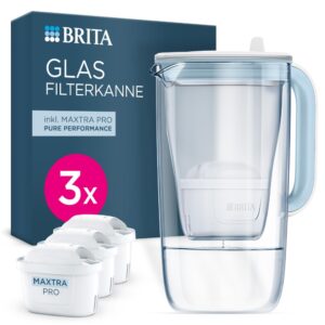 BRITA Wasserfilterkanne Glas Hellbl...