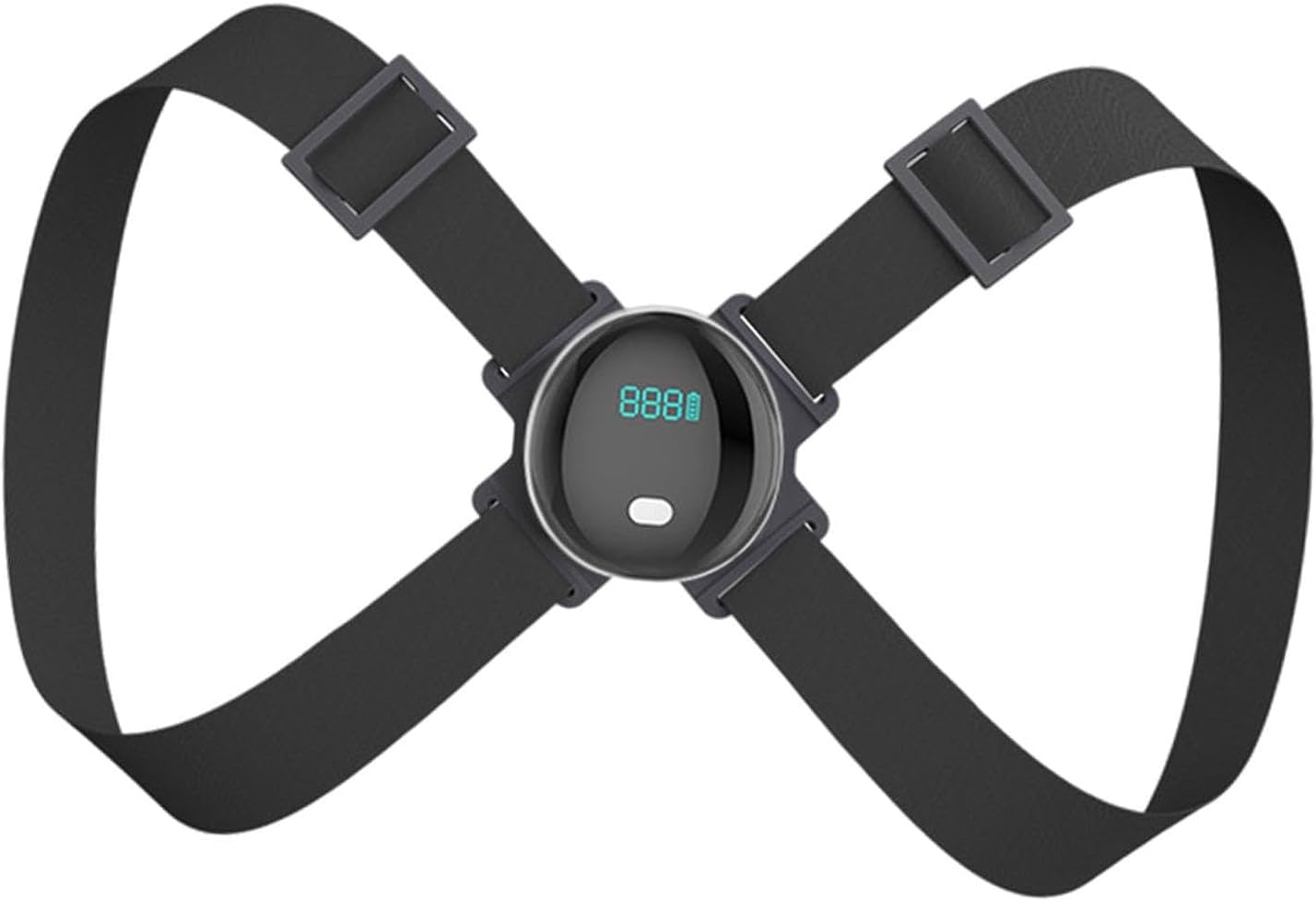 Rückenhaltungsorthese, Rückentrainer, Verstellbar, Leicht, Wiederaufladbar über USB, mit Vibrationsinnerung, Rückenstütze für Kinder, Schwarz