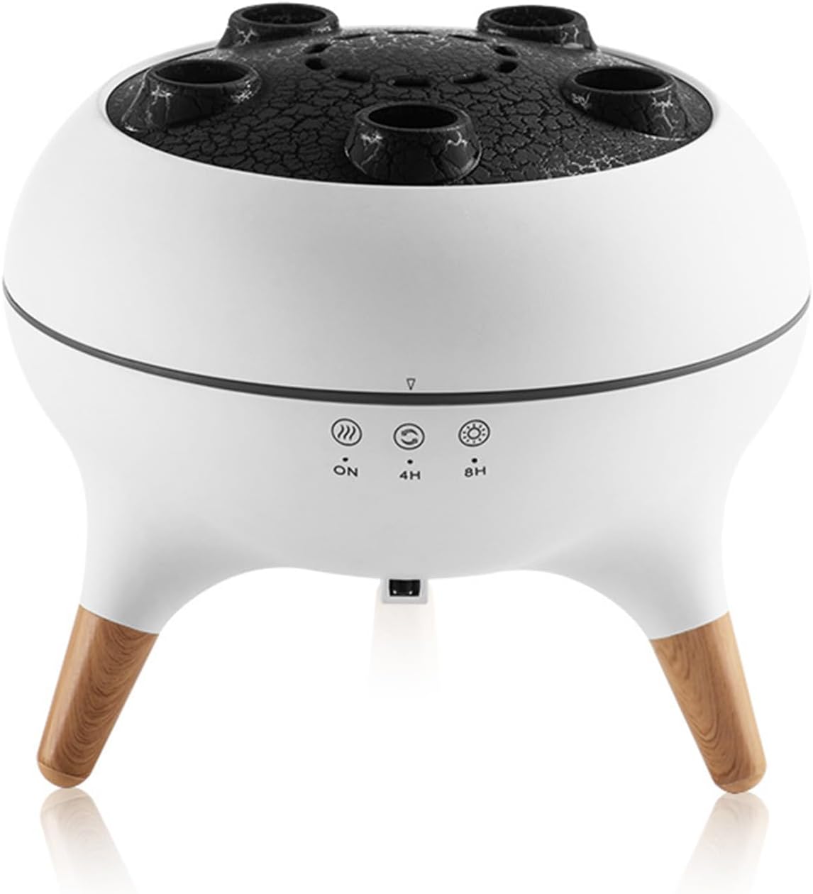 Flammen Aroma-Diffusor 250 ml, Ultraschall-Luftbefeuchter & Duftöl-Diffusor mit 2 Sprühmodi, 7 LED-Farben, Timer-Funktion & Flammeneffekt, leiser Luftverteiler mit Quallennebelring