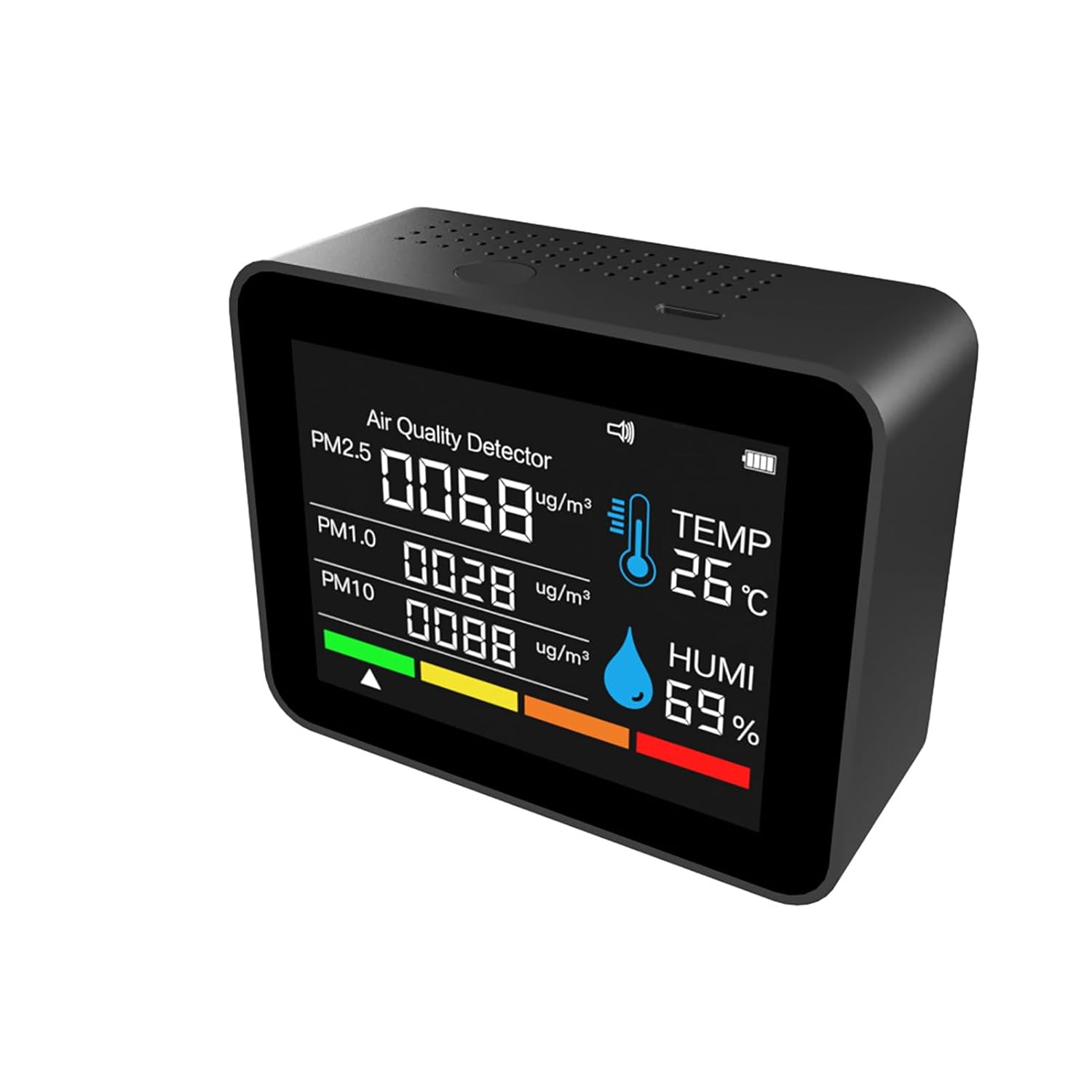 Fabater Luftqualitätsmonitor, Schimmeltest-Set für Zuhause, Innenbereich, CO2, HCHO, TVOC, PM2,5, PM10-Detektor mit Farbbildschirm für Büro, Schule, Hotel (#1) – Bild 2