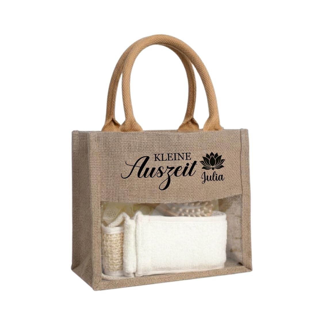 Personalisiertes Wellness Geschenkset für Frauen, Komplett Wellnessbox inkl. Inhalt, Wellnesstasche kleine Auszeit mit Namen, Geschenk Gutschein Verpackung Mama Freundin Kollegin – Bild 9