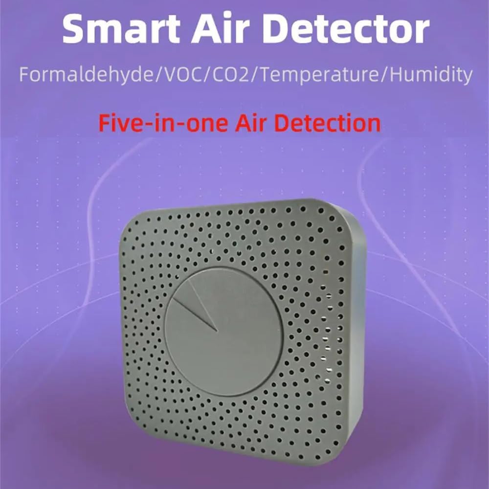 Tuya ZigBee Intelligenter Luftqualitätsmonitor 5-in-1 Air Housekeeper HCHO/CO2/VOC/Temperatur/Feuchtigkeitsdetektor Unterstützt Fern-App-Steuerung Alarmfunktion Kompatibel mit Home für – Bild 4