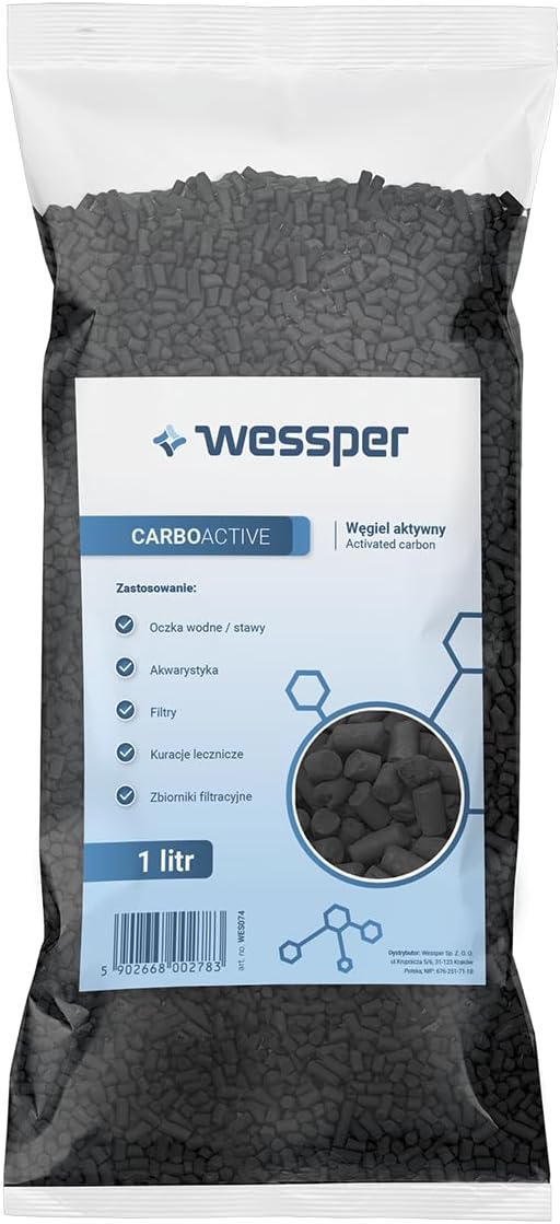 Wessper 1 Liter Aktivkohlepellets 3 mm mit hoher Adsorptionskapazität | Kohle zur Filterung in Aquarien oder Teichfiltern | Hochreines Granulat zur Luftreinigung und Wasseraufbereitung – Bild 7