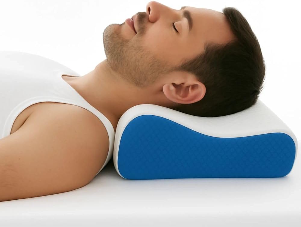 Orthopädisches Anti-Schnarch-Kissen 60 x 40 x 12 cm – ergonomisches Memory-Schaum-Nackenkissen gegen Schnarchen – Kissen für Seiten- und Rückenschläfer, abnehmbarer Bezug, atmungsaktiv und antiallergisch – Bild 6