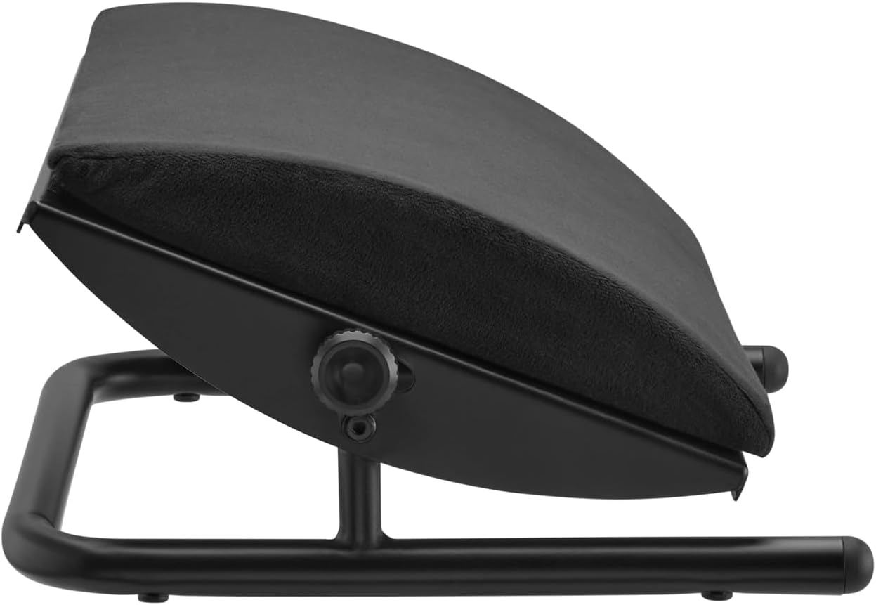 Verstellbare Fußstütze – Ergonomische Fußstütze für Schreibtischneigung +20° bis -20°, Schaumstoff und Stahl, Schwarz – Bild 8