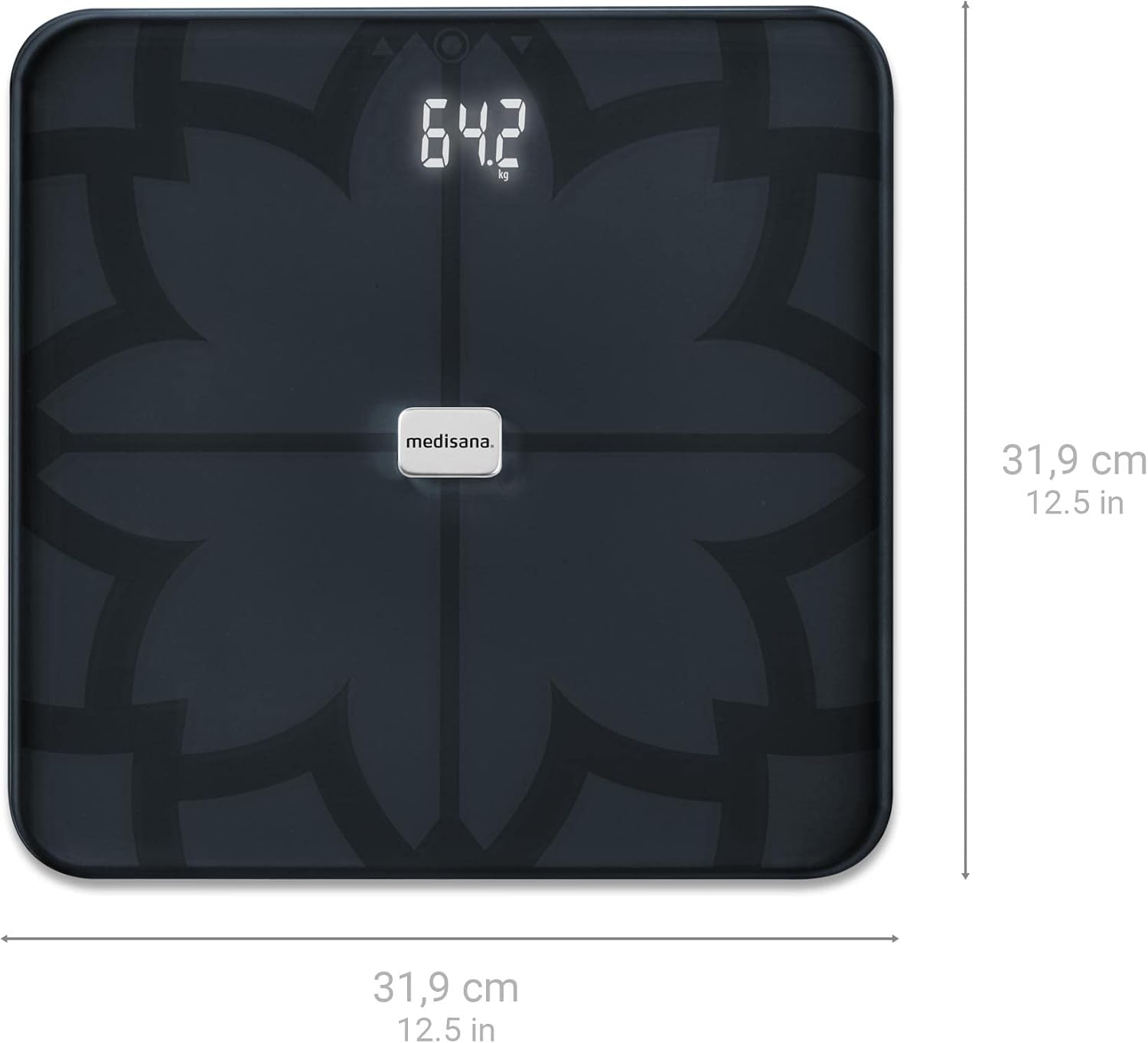 medisana BS 450 connect Digitale Personenwaage, Personenwaage, Körperfettwaage mit App, Messung von Körperfett, Körperwasser, Muskelmasse & Knochengewicht, Schwarz – Bild 2
