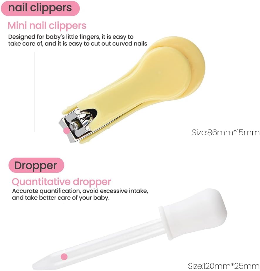 10-teiliges Babypflege-Set für Mutter und Kind, Sicherheitsschere, Haarbürste, Kamm, Nagelschneider, Körper, Nasenreiniger, Gesundheitsset – Bild 3