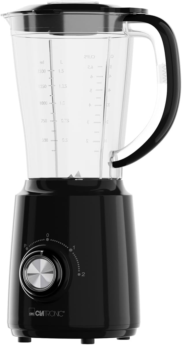 Clatronic UM 3845 Standmixer, 500 W, BPA-frei, 4-Wege-Edelstahlmesser, rostfrei, 1,5 l, Smoothie-Maker, Eis-Crush-Funktion, 3 Stufen, Turbo-Funktion, Deckel mit Nachfüllöffnung – Bild 8