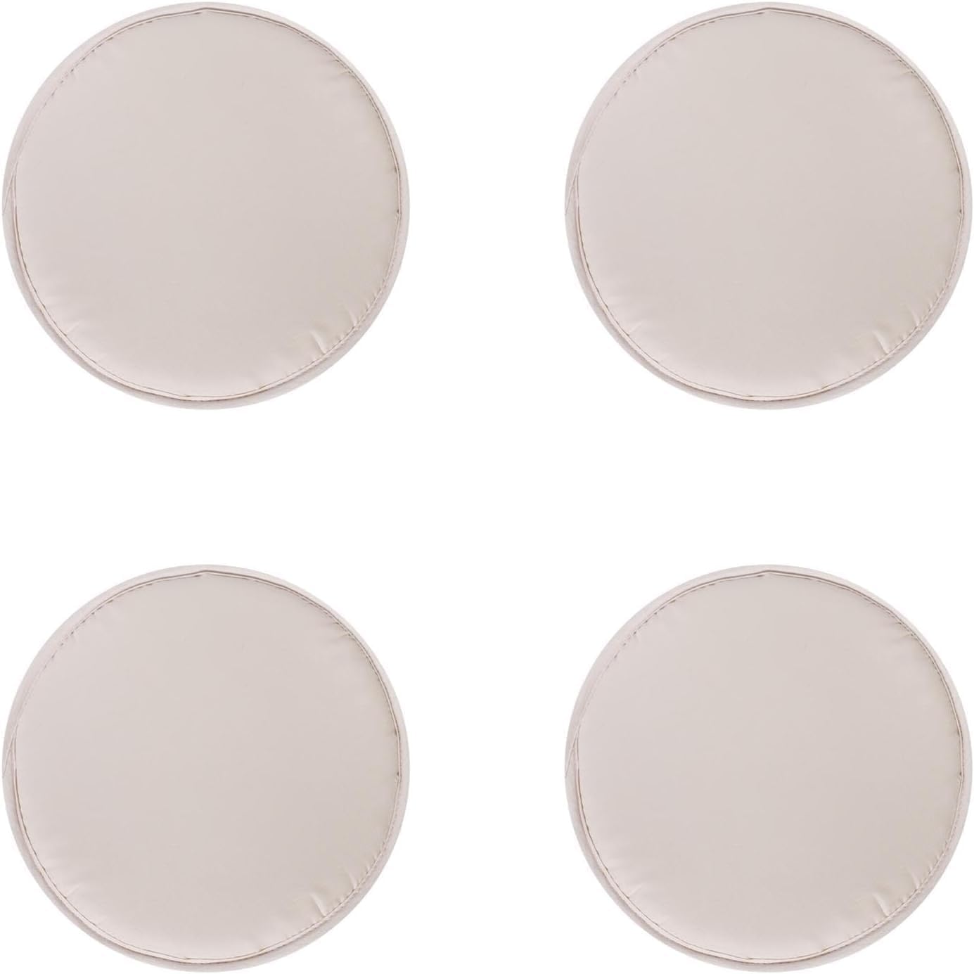 4er-Set Stuhlkissen, rund, 30 cm, Sitzkissen, waschbar, Kissen, rutschfest und gemütlich, für Stühle, Innen- und Außenbereich, Sitzkissen (Beige)
