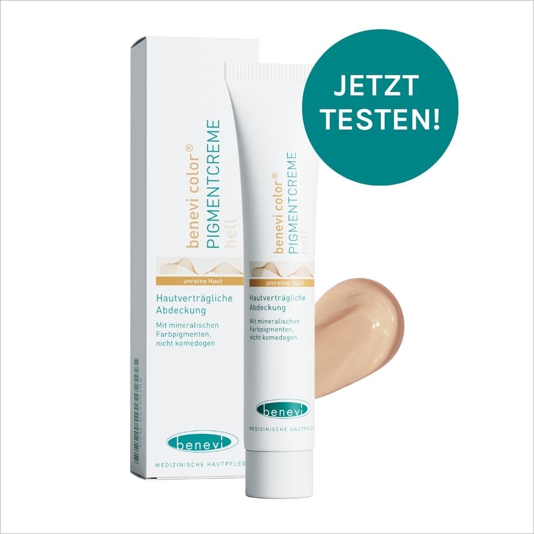 Benevi Pigment Cream 20 ml zum gezielten Abdecken von Rötungen, Pickeln, Unreinheiten oder als Make-up-Ersatz. Kaschiert zuverlässig erweiterte und rote Äderchen bei Couperose und Rosacea (leicht) – Bild 8
