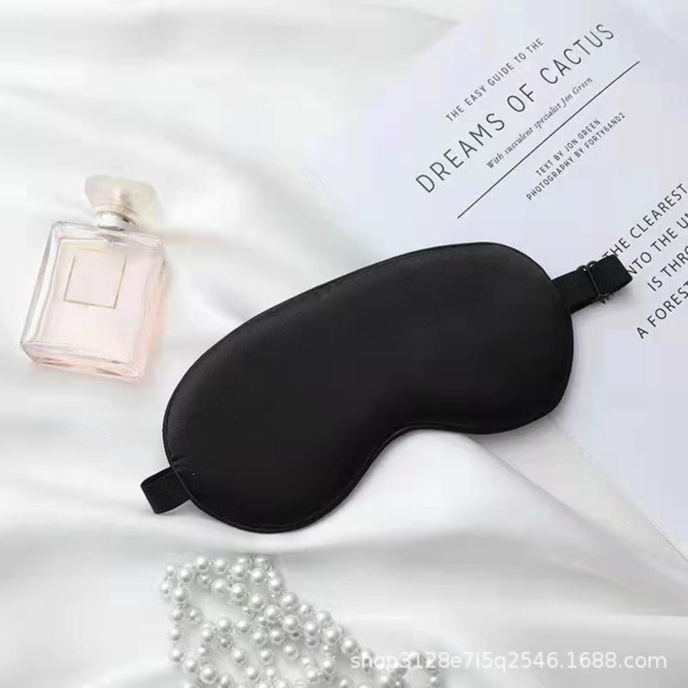 Premium-Schlafmaske mit verstellbarem Gummiband, perfekt für Seitenschläfer, Reisen und Yoga, lichtblockierend, atmungsaktiv, angenehm zu tragen, Unisex, (schwarz) – Bild 5