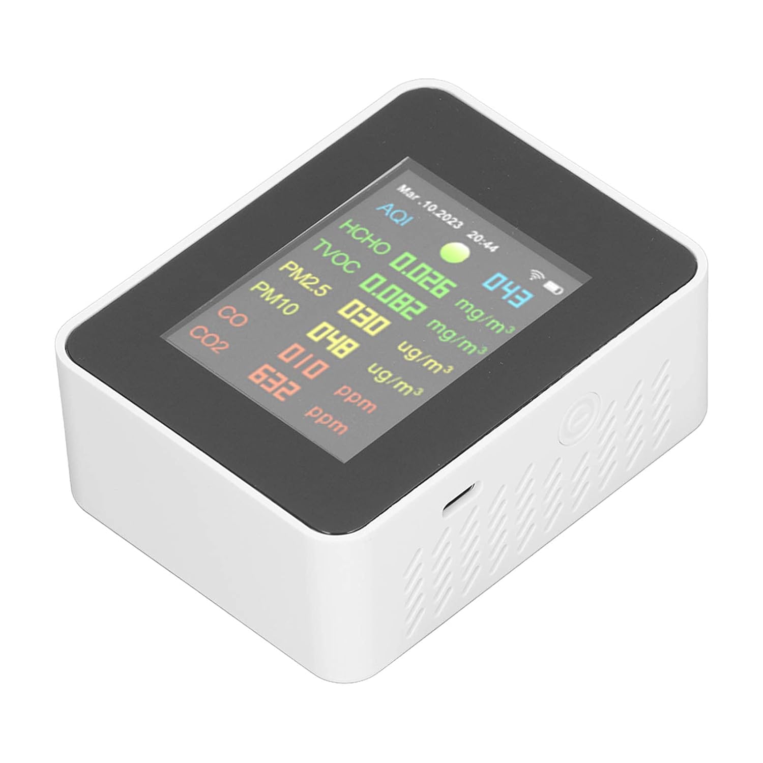 9-in-1-Luftqualitätsmonitor, WiFi-Raumluftqualitätstester, erkennt organische Schadstoffe PM2,5, PM10, HCHO, CO, CO2, Temperatur- und Luftfeuchtigkeitsmesser, 2000 mAh – Bild 8