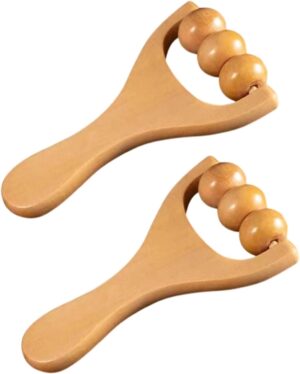 2 Stück Rollenmassagegerät, Holzr...