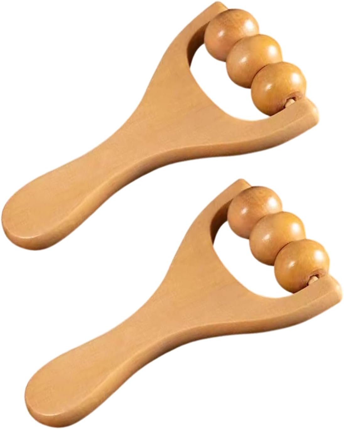 2 Stück Rollenmassagegerät, Holzrollerballmassagegerät, Beinmuskel-Entspannungsgerät, Muskelmassagegerät, geeignet für Männer und Frauen Erwachsene
