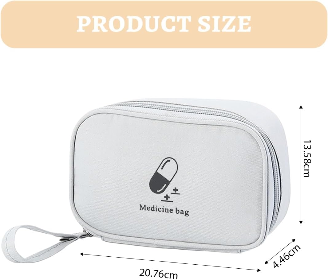 Praktische Reiseapotheke in Taschenform für unterwegs, kleine Medikamententasche Reisen, Erste-Hilfe-Set Outdoor, für Schule, Camping, Zuhause oder auf Reisen (Grau) – Bild 2