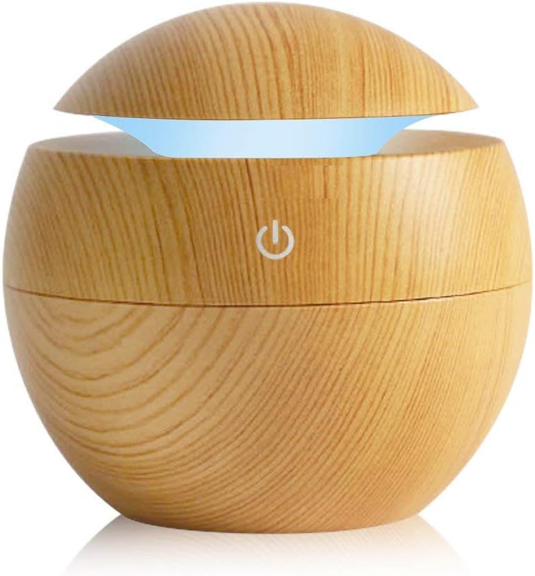 Retoo Aroma-Diffusor 150 ml, Luftbefeuchter, Aromatherapie, Aromatherapie-Öle, Ultraschall mit LED-Licht, Diffusor für ätherische Öle, elektrische Öllampe für Büro, Schlafzimmer, Spa, Gelb – Bild 2