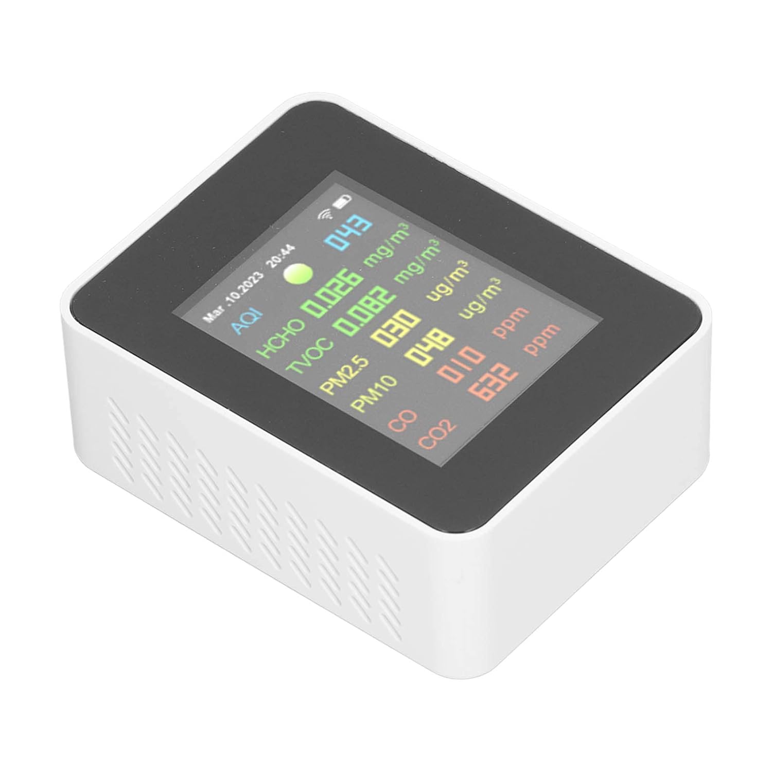 9-in-1-Luftqualitätsmonitor, WiFi-Raumluftqualitätstester, erkennt organische Schadstoffe PM2,5, PM10, HCHO, CO, CO2, Temperatur- und Luftfeuchtigkeitsmesser, 2000 mAh – Bild 7