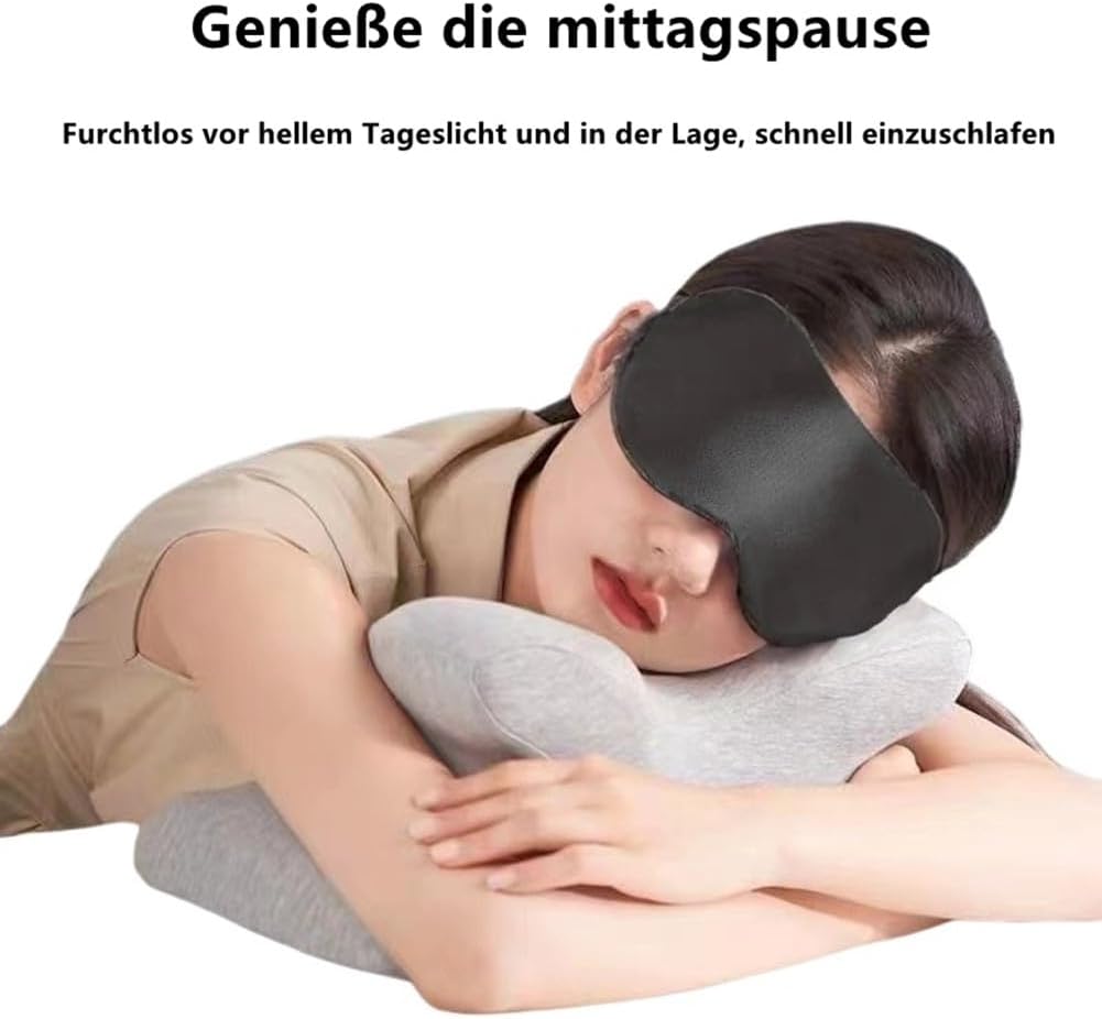 Premium-Schlafmaske mit verstellbarem Gummiband, perfekt für Seitenschläfer, Reisen und Yoga, lichtblockierend, atmungsaktiv, angenehm zu tragen, Unisex, (schwarz) – Bild 3