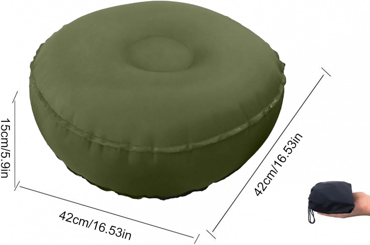 Ergonomisches, aufblasbares Meditationskissen, vielseitige Stützmatte, atmungsaktiv, leicht, TPU, verstellbar, geeignet für Meditation, grün – Bild 3