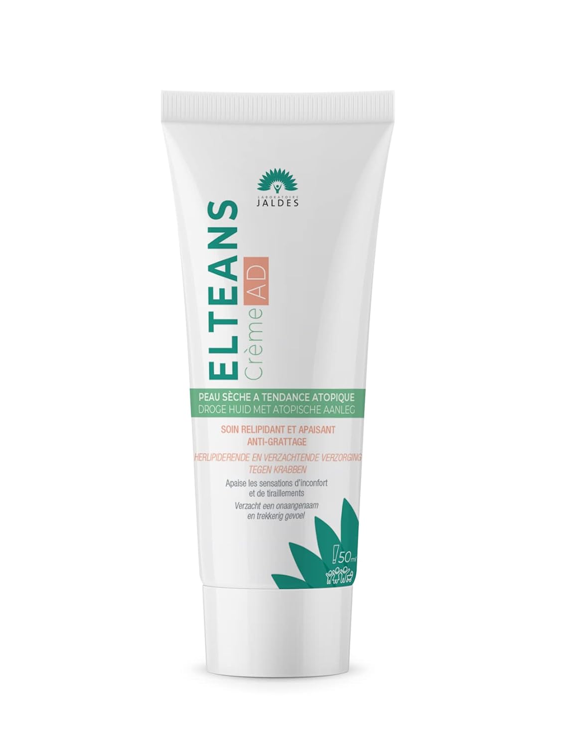 Elteans AD Gesichts- und Körpercreme, 50 ml, feuchtigkeitsspendend und beruhigend für empfindliche bis atopische Haut, 99,4 % Inhaltsstoffe natürlichen Ursprungs, Laboratoire Jaldes – Bild 2