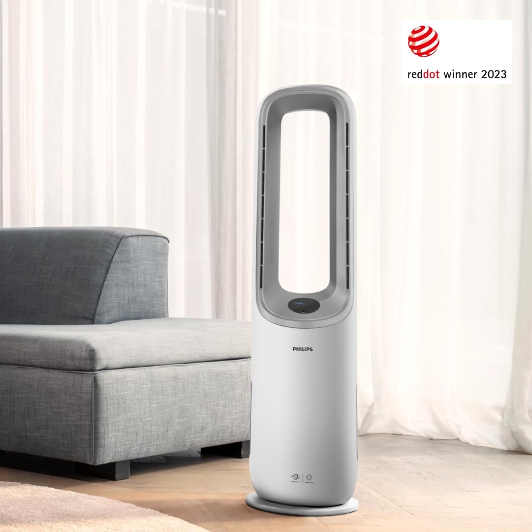 Philips Air Performer 7000 Serie – 2-in-1-Luftreiniger und – Ventilator – Reinigt Räume mit bis zu 70 m2 – HEPA- und Aktivkohlefilter – Verbunden mit Air+ App – AMF765/10 – Bild 2