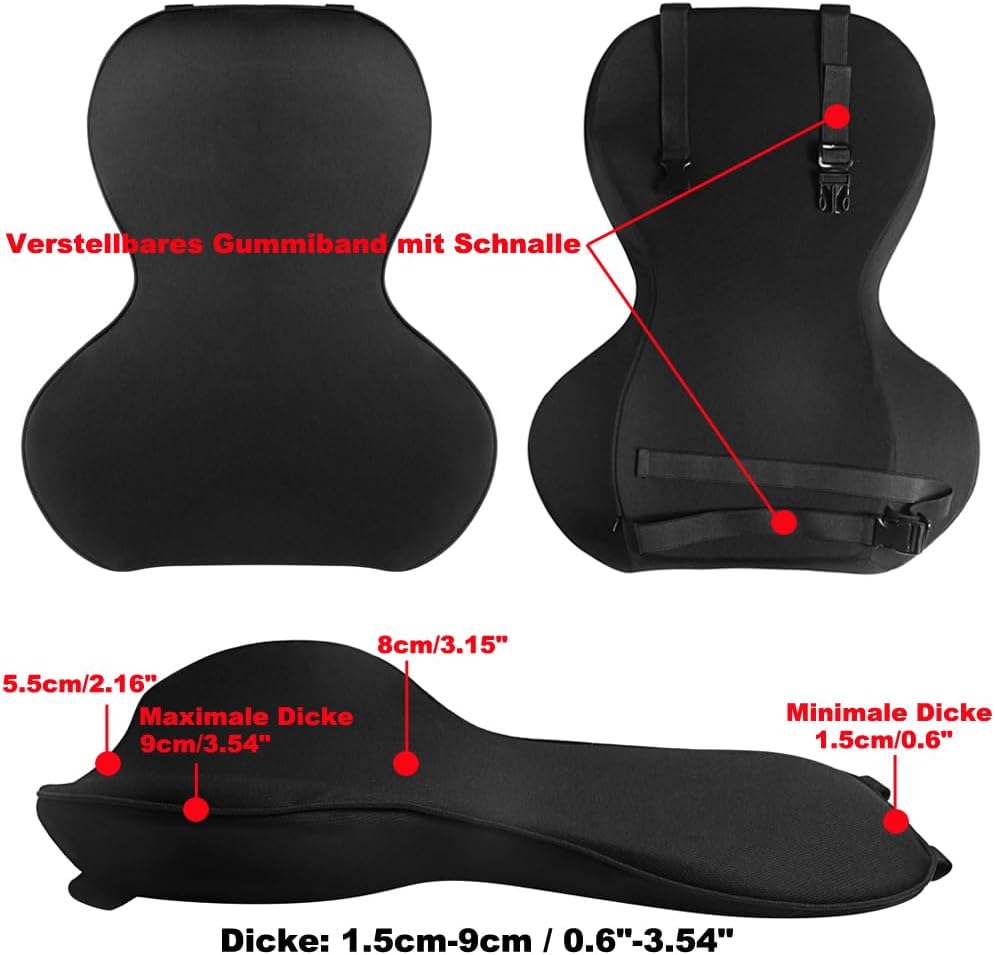 Ergonomisches Lendenwirbelstützkissen, Memory-Schaum-Rückenkissen für Autositze, Lendenkissen, Rückenstützkissen, Auto-Lendenwirbelstützkissen für Fahrer – Bild 8