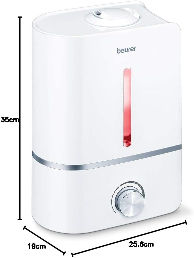 Beurer LB 45 Luftbefeuchter mit Ultraschallnebel zur Raumbefeuchtung mit Aromafunktion, für Räume bis 30 m², leise, weiß/opulenter Garten, blau – Bild 2