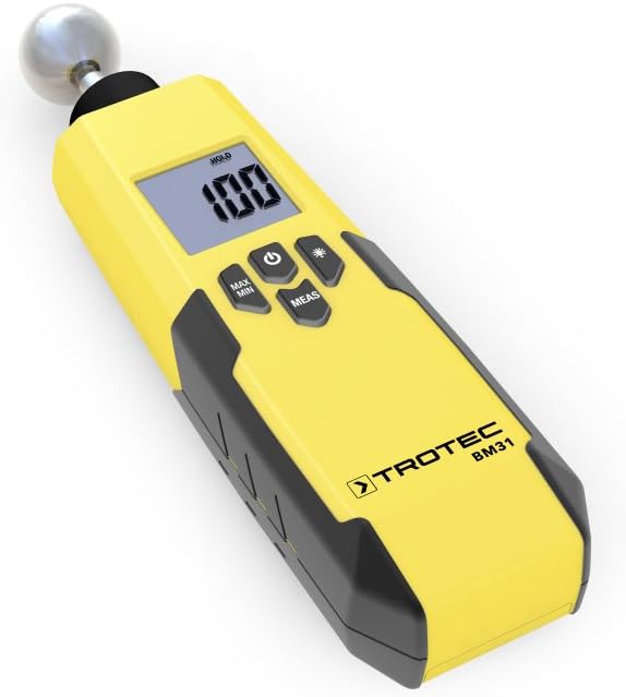 TROTEC BM31 Feuchtigkeitsindikator-Feuchtemessgerät – zerstörungsfreie Messung für Wand, Boden und Decke, 0–100 Stellen, 5–40 mm Eindringtiefe – Bild 3