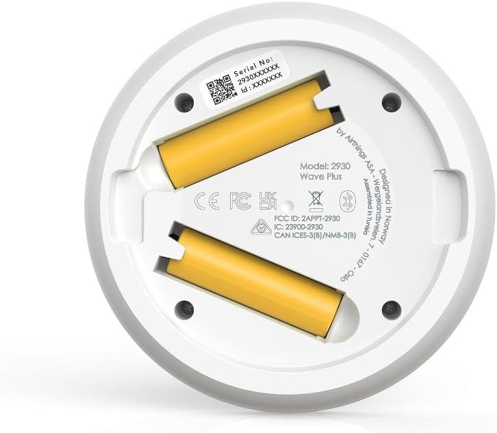 Airthings Wave Plus Smart Radon-, CO2- und TVOC-Detektor mit Temperatur-, Luftfeuchtigkeits- und Luftdrucksensoren, batteriebetrieben mit kostenloser App – Bild 2