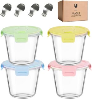 720 ml runder Glasbehälter mit Dec...