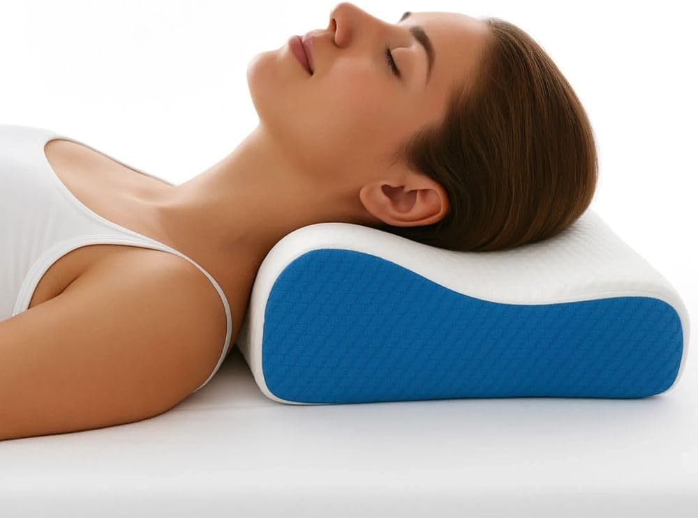 Orthopädisches Anti-Schnarch-Kissen 60 x 40 x 12 cm – ergonomisches Memory-Schaum-Nackenkissen gegen Schnarchen – Kissen für Seiten- und Rückenschläfer, abnehmbarer Bezug, atmungsaktiv und antiallergisch – Bild 3