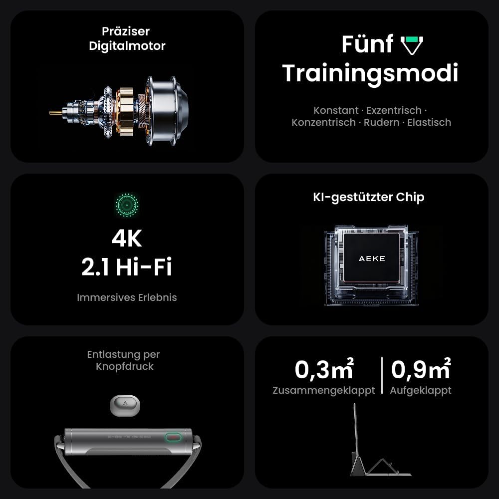AEKE K1 Smart Home Gym System: KI-gestütztes All-in-One-Fitnessgerät für Ganzkörper-Krafttraining und personalisierte Workouts – K1 – Bild 8