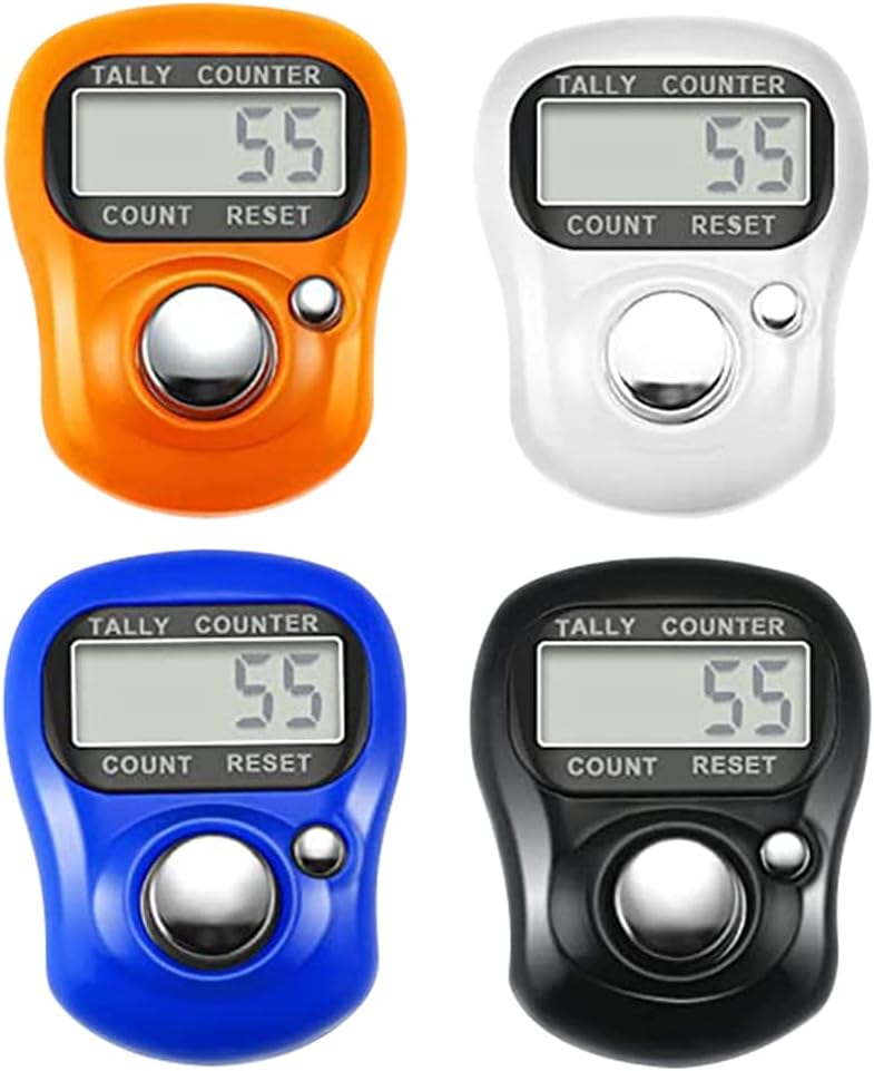 Foreverup Elektronischer Fingerzähler, 4 Stück, Mini-Handzähler, Reihenzähler, Stricken, digitaler Fingerzähler, Clicker, Reihenzähler mit rücksetzbar für Sport, Golf, Stricken, Weben – Bild 8