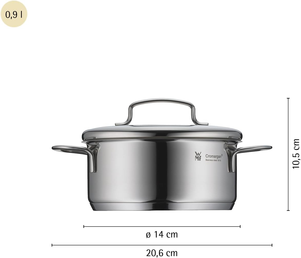 WMF Mini Vorteils Topfset klein Induktion, 5-teilig, Kochtopfset mit Metalldeckel, Cromargan Edelstahl, stapelbares Topfset, ideal für kleine Portionen – Bild 5