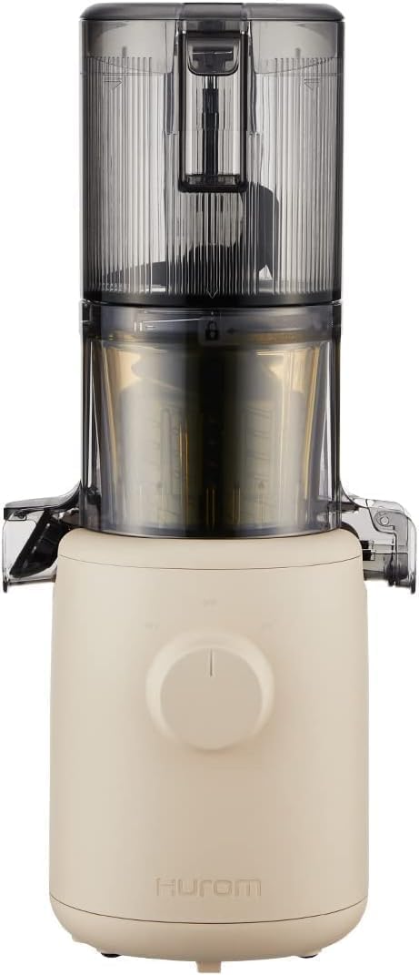 Hurom Slow Juicer | Entsafter für Gemüse und Obst | H310 | Leicht zu reinigender elektrischer Entsafter mit leisem Motor und Siebfilter | 100 Watt | BPA-frei | Schlankes Design | 220 ml, Beige