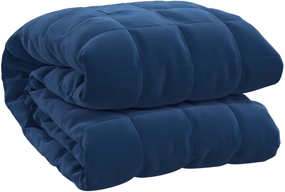 vidaXL Gewichtsdecke, Therapiedecke, Schwere Decke, Einschlafhilfe, Entspannungsdecke, Einschlafhilfe, Schwerkraftdecke, Blau, 155 x 220 cm, 7 kg Stoff