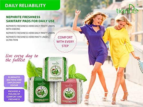 TianDe 61915 Damen-Hygienepads „Jade Freshness“ mit Kräutern und Anionen, 20 Stück, Frauengesundheit: Täglicher Schutz mit Anionen – Bild 7