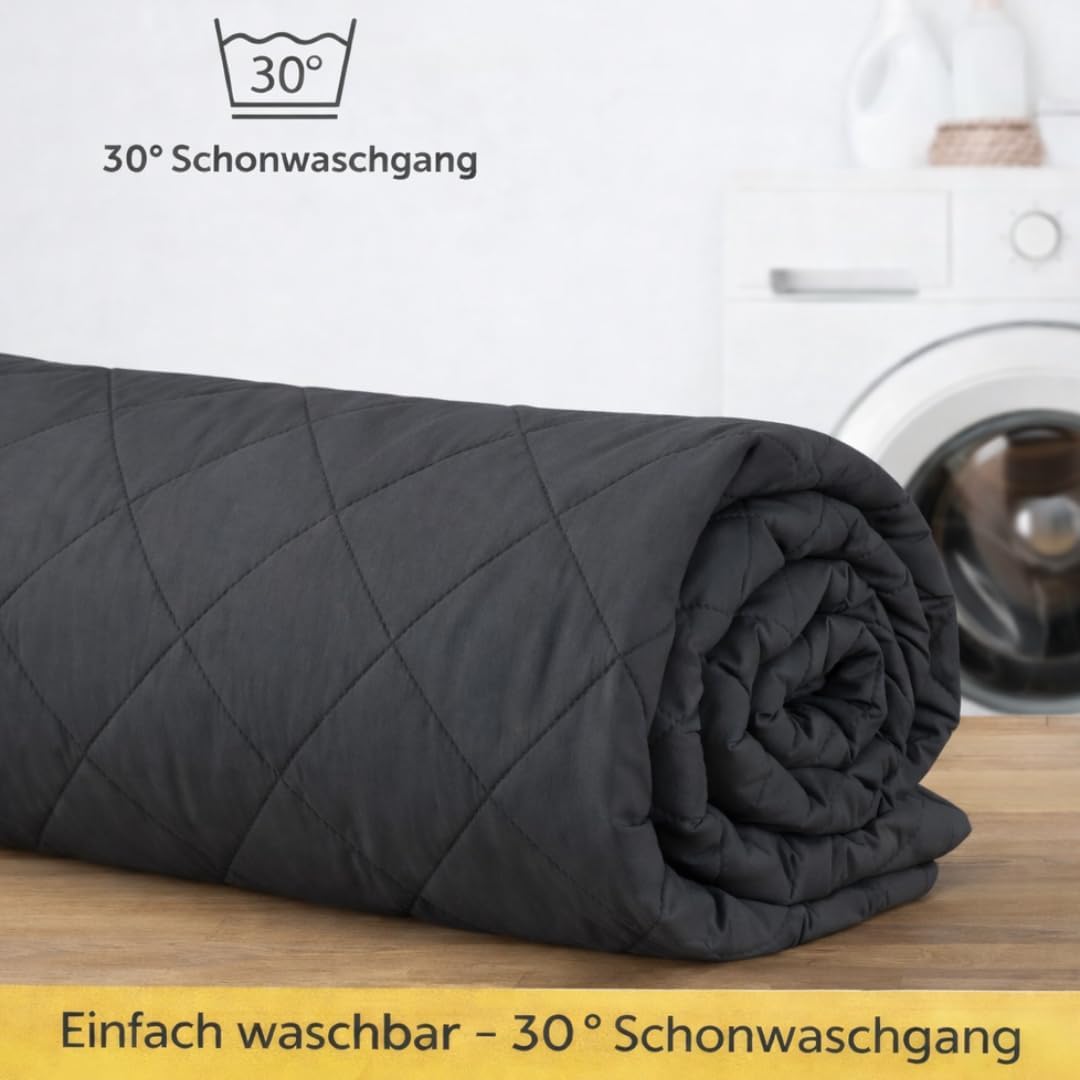 Gewichtsdecke (5 kg-8 kg) – 200 x 135 cm Therapiedecke mit Glasperlen – Sommer- & Winterseite – Öko-Tex-zertifiziert – inklusive Tasche (5 kg) – Bild 6