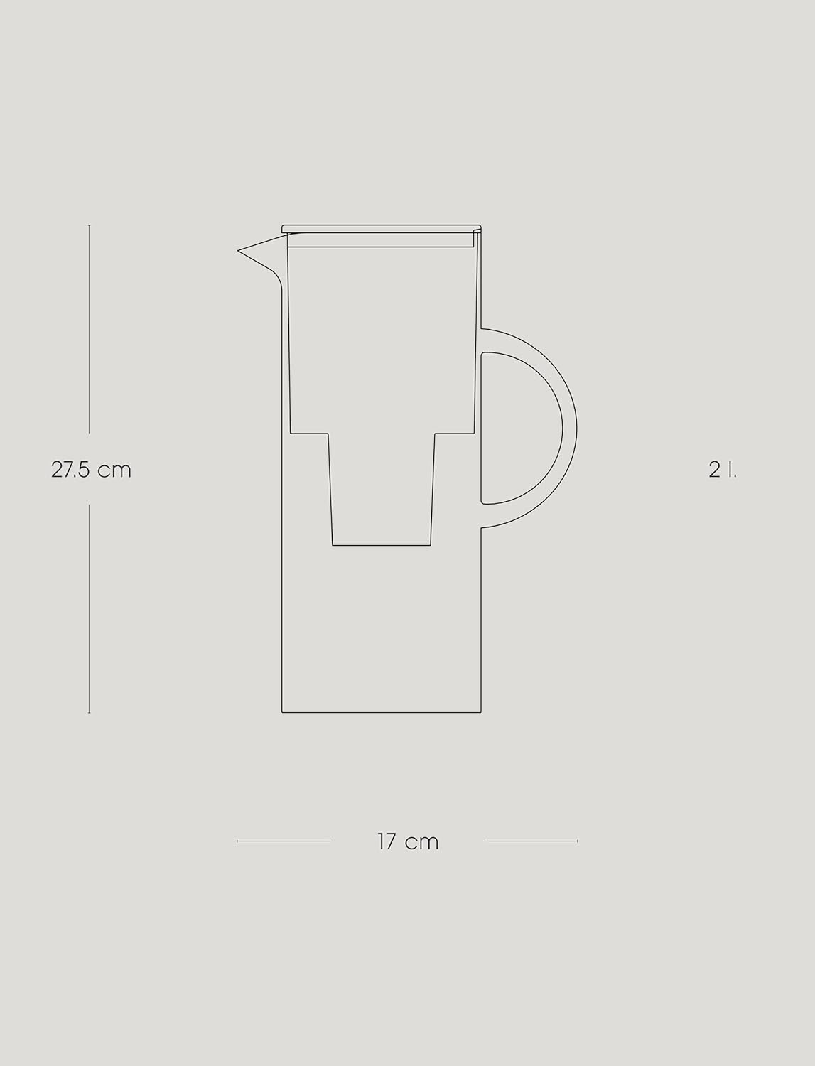 Stelton EM77 Wasserfilterkanne – kompatibel mit Stelton Wasserfilterkartuschen oder Brita – Wasserkanne aus Kunststoff im modernen Stil – reduziert Chlor, Kalk – 2 Liter, getönt – Bild 3
