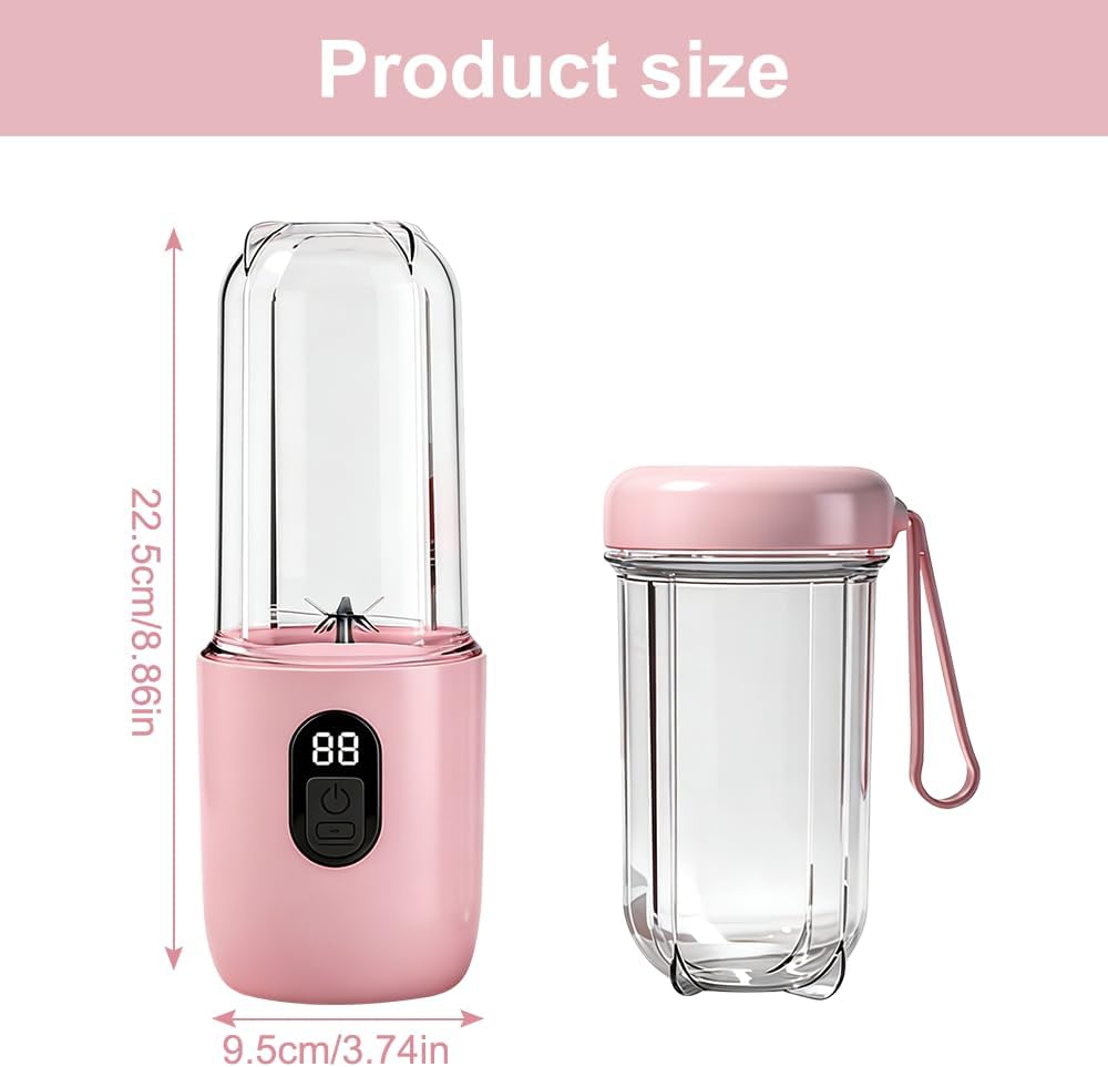 500 ml tragbarer Mixer, Smoothie-Maker mit Reisedeckel, Standmixer, Mixer, elektrischer Mini-Mixer für jede Art von Shake und Smoothie, zerkleinert Eis und Obst – Bild 7