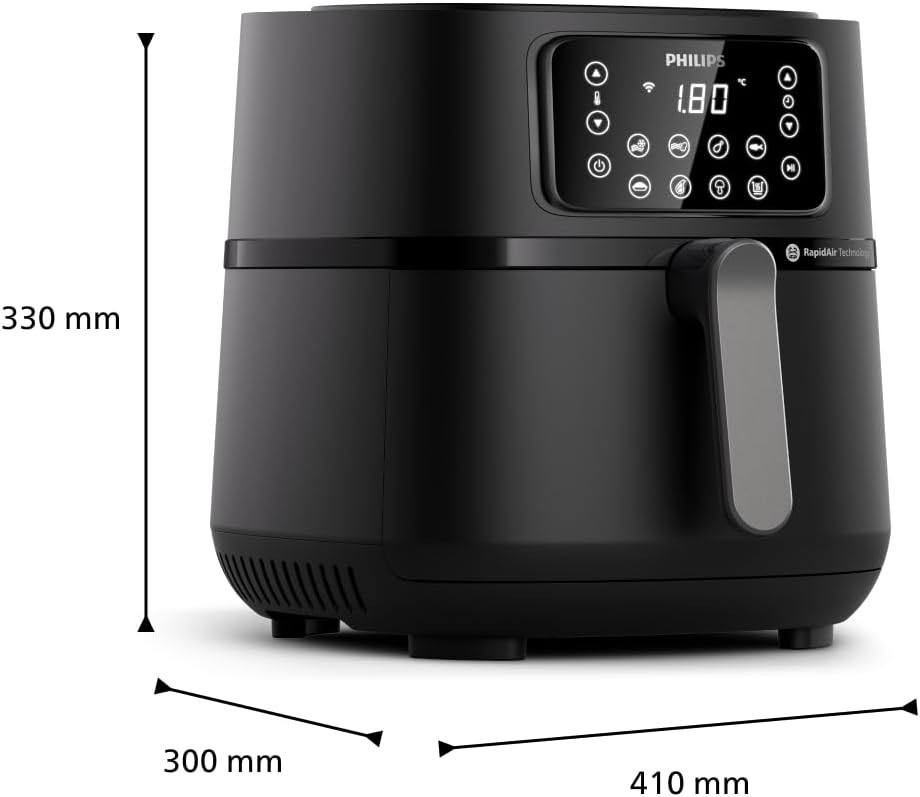 Philips 5000 Series Heißluftfritteuse XXL, 7,2 l (1,4 kg), 16-in-1, WLAN-Verbindung, 90 % weniger Fett mit Rapid Air-Technologie, Rezepte-App (HD9285/90) – Bild 2