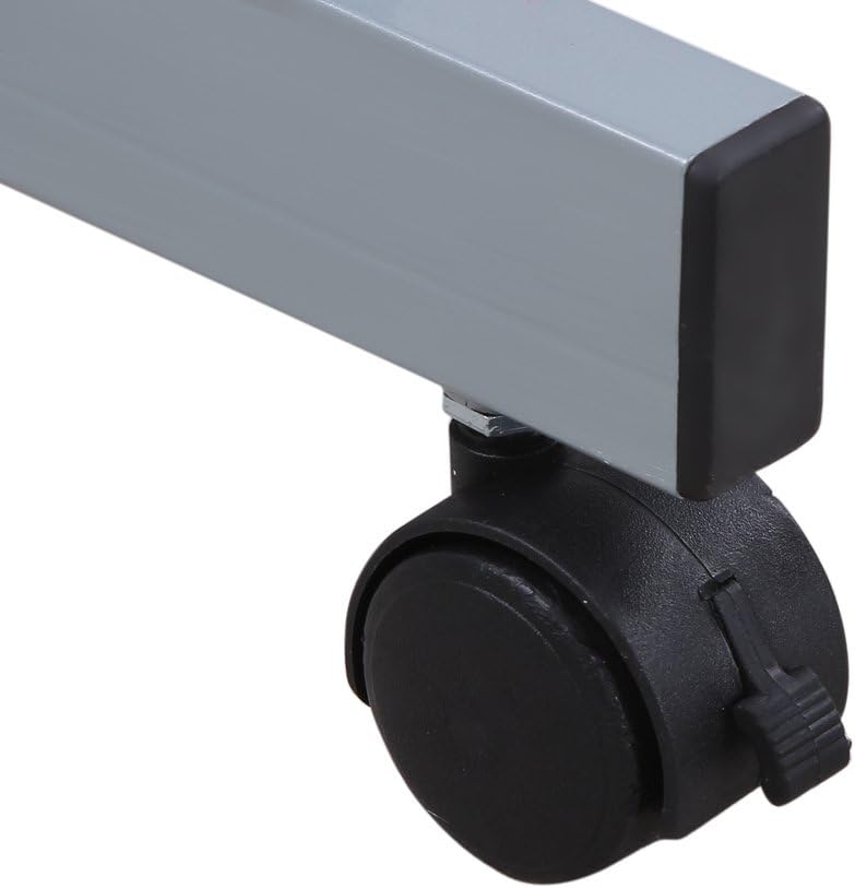 VASAGLE Schreibtisch, Computertisch mit 4 Rollen, 2 davon mit Bremsen, PC-Tisch sanfte Tastaturverlängerung, einfachere Installation, platzsparender PC-Tisch in Z-Form Weiß LCD811W – Bild 7