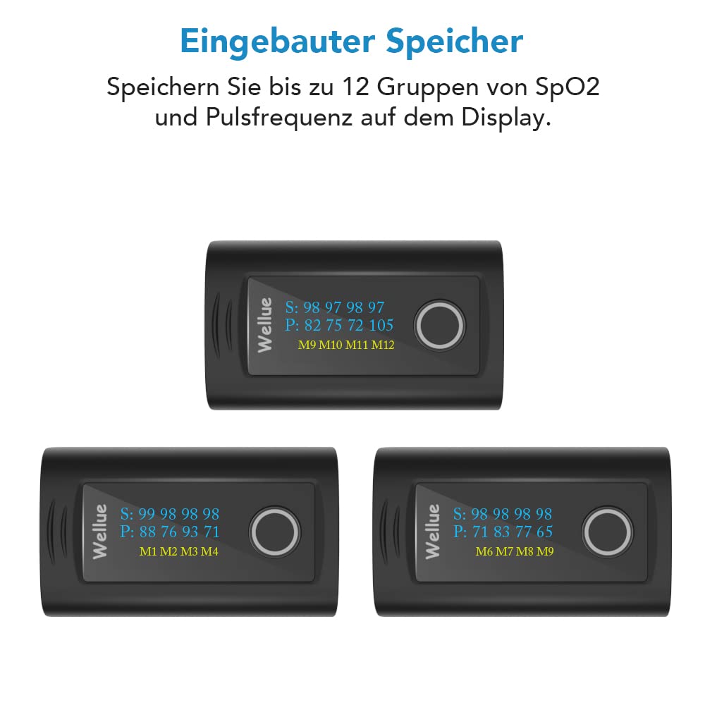 ViATOM Pulsoximeter, Sauerstoffsättigung, Sauerstoff-Fingermonitor für Erwachsene, Sp-O2-Blutsauerstoffspiegel und Herzfrequenzmonitor mit Batterien und Trageband – Bild 4