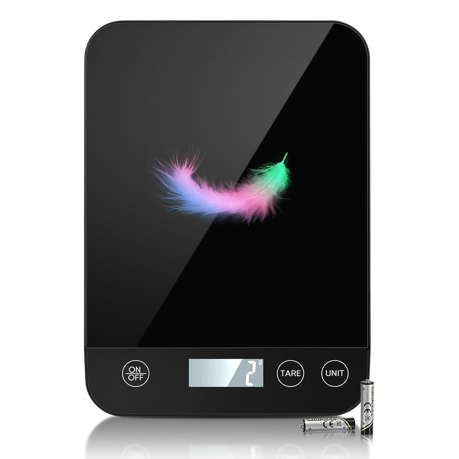 Digitale Küchenwaage, 10 kg Fassungsvermögen, Sicherheitsglas, einfache Tarafunktion, großes LCD-Display, perfekt zum Kochen, Backen und Essenszubereiten